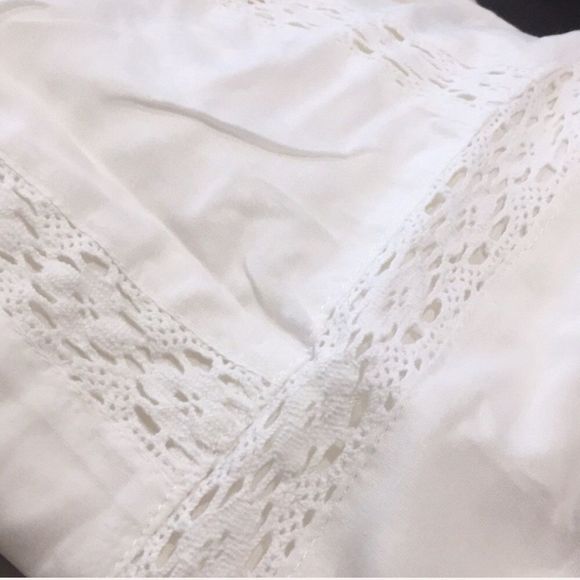 White Embroidered Crochet Accent Embroidered Floral Sun Dress Coverup - Picture 9 of 12